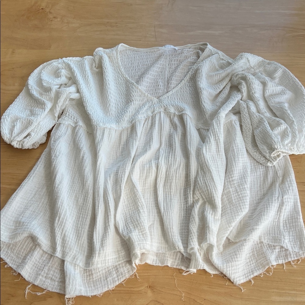 Women's White Flowy Top